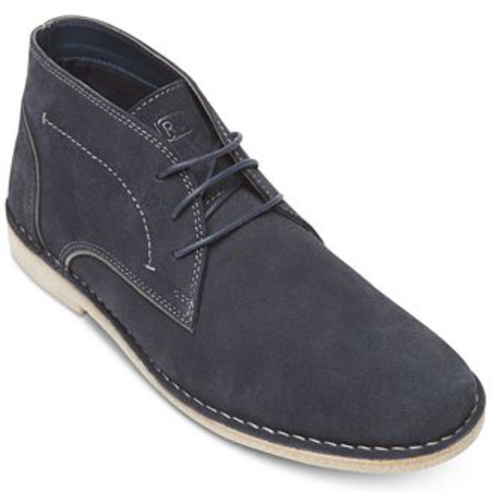 Kenneth Cole Men's Navy Blue Passage Suede Boots